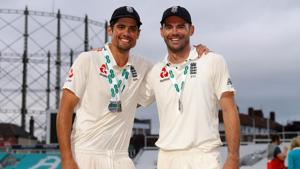 England's Alastair Cook and James Anderson pose for a photo after the match.(Action Images via Reuters) England's Alastair Cook and James Anderson pose for a photo after the match.(Action Images via Reuters)