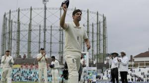 England's Alastair Cook, at the end of his last ever match before retiring from test cricket, raises his cap as he walks off at the end of the fifth cricket test match of a five match series between England and India at the Oval cricket ground in London.(AP) England's Alastair Cook, at the end of his last ever match before retiring from test cricket, raises his cap as he walks off at the end of the fifth cricket test match of a five match series between England and India at the Oval cricket ground in London.(AP)