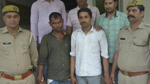 The two men, along with several others, murdered the priest inside the temple complex, looted his money and fled in April 2017.(Sakib Ali / HT Photo) The two men, along with several others, murdered the priest inside the temple complex, looted his money and fled in April 2017.(Sakib Ali / HT Photo)