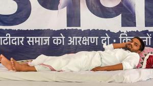 APatidar Anamat Andolan Samiti (PAAS) leader Hardik Patel ended his indefinite fast Wednesday after 19 days.(PTI Photo) APatidar Anamat Andolan Samiti (PAAS) leader Hardik Patel ended his indefinite fast Wednesday after 19 days.(PTI Photo)