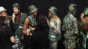 Models in bucket hat at the Anna Sui presentation during New York Fashion Week.(NYT)