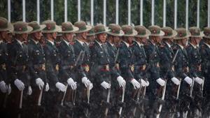 Nepalese Army personnel wait in the rain to present the guard of honour to Sri Lanka's President Maithripala Sirisena before his arrival to attend the Bay of Bengal Initiative for Multi-Sectoral Technical and Economic Cooperation (BIMSTEC) summit in Kathmandu, Nepal August 29, 2018.(REUTERS FIle Photo) Nepalese Army personnel wait in the rain to present the guard of honour to Sri Lanka's President Maithripala Sirisena before his arrival to attend the Bay of Bengal Initiative for Multi-Sectoral Technical and Economic Cooperation (BIMSTEC) summit in Kathmandu, Nepal August 29, 2018.(REUTERS FIle Photo)