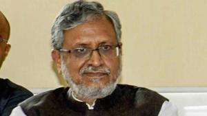 Bihar deputy CM Sushil Kumar Modi during Lok Samvad programme at CM's residence, in Patna on August 6.(PTI Photo) Bihar deputy CM Sushil Kumar Modi during Lok Samvad programme at CM's residence, in Patna on August 6.(PTI Photo)