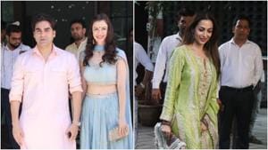 Arbaaz Khan arrived hand-in-hand with his new girlfriend Giorgia Andriani for sister Arpita Khan’s Ganesh Chaturthi celebrations. His ex wife Malaika Arora also joined the functions.(Viral Bhayani) Arbaaz Khan arrived hand-in-hand with his new girlfriend Giorgia Andriani for sister Arpita Khan’s Ganesh Chaturthi celebrations. His ex wife Malaika Arora also joined the functions.(Viral Bhayani)