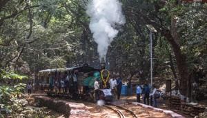 On the occasion of World Heritage Day Central Railway runs(Ceremonial) Matheran toy train with Steam locomotive from Aman Lodge to Matheran in Mumbai, India.(HT File Photo) On the occasion of World Heritage Day Central Railway runs(Ceremonial) Matheran toy train with Steam locomotive from Aman Lodge to Matheran in Mumbai, India.(HT File Photo)