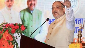 After his address to party workers in Jaipur on Tuesday, Amit Shah will now head towards the crucial Jodhpur and Udaipur divisions.(PTI) After his address to party workers in Jaipur on Tuesday, Amit Shah will now head towards the crucial Jodhpur and Udaipur divisions.(PTI)