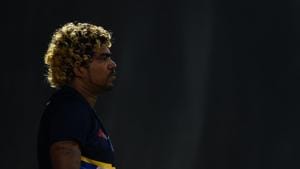 Sri Lankan cricketer Lasith Malinga takes part in a training session at the Dubai Sports city.(AFP) Sri Lankan cricketer Lasith Malinga takes part in a training session at the Dubai Sports city.(AFP)