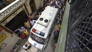 The people found dead in the Bhatia house were 77-year-old Narayan Devi, her sons Bhavnesh Bhatia (50) and Lalit Bhatia (45), their wives Savita (48) and Tina (42) respectively, a daughter Pratibha (57) and five grandchildren, Priyanka (33), Neetu (25), Monu (23), and Dhruv and Shivam (both 15).(Raj K Raj/HT File Photo) The people found dead in the Bhatia house were 77-year-old Narayan Devi, her sons Bhavnesh Bhatia (50) and Lalit Bhatia (45), their wives Savita (48) and Tina (42) respectively, a daughter Pratibha (57) and five grandchildren, Priyanka (33), Neetu (25), Monu (23), and Dhruv and Shivam (both 15).(Raj K Raj/HT File Photo)
