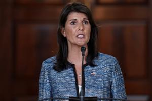 US Ambassador to the United Nations Nikki Haley at the Department of State in Washington.(Reuters File Photo) US Ambassador to the United Nations Nikki Haley at the Department of State in Washington.(Reuters File Photo)
