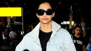 Sonam Kapoor denim jacket is eye-catching but also kind of confusing. (Instagram) Sonam Kapoor denim jacket is eye-catching but also kind of confusing. (Instagram)