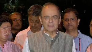 Finance minister Arun Jaitley speaks to reporters in New Delhi.(ANI Photo) Finance minister Arun Jaitley speaks to reporters in New Delhi.(ANI Photo)