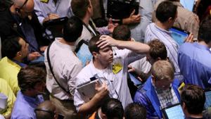 File photo of traders reacting after the US market collapse a decade ago(AP)