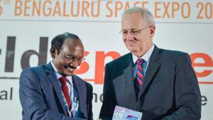 ISRO chairman K Sivan (left) and French space agency President Jean-Yves Le Gall during the inauguration of the 6th Bengaluru Space Expo 2018, in Bengaluru.(PTI File Photo) ISRO chairman K Sivan (left) and French space agency President Jean-Yves Le Gall during the inauguration of the 6th Bengaluru Space Expo 2018, in Bengaluru.(PTI File Photo)