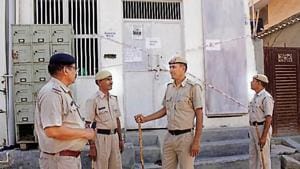 The mosque remained sealed on Saturday.(HT Photo) The mosque remained sealed on Saturday.(HT Photo)