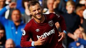 West Ham's Andriy Yarmolenko celebrates scoring their second goal.(REUTERS)