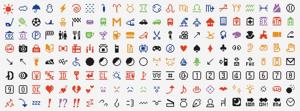 The original emoji set — 176 symbols created by Japanese artist Shigetaka Kurita for Docomo in 1999 — that was the basis of today’s emojis. The original emoji set — 176 symbols created by Japanese artist Shigetaka Kurita for Docomo in 1999 — that was the basis of today’s emojis.