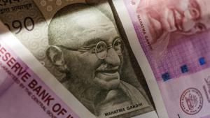 Indian two thousand and five hundred rupee banknotes are arranged for a photograph in Mumbai, India, on Tuesday, Jan. 30, 2018. Indian Prime Minister Narendra Modi has a tough balancing act in this week's budget: maintaining fiscal prudence or handing out cash to placate rural voters ahead of next year's election. Photographer: Dhiraj Singh/Bloomberg(Bloomberg) Indian two thousand and five hundred rupee banknotes are arranged for a photograph in Mumbai, India, on Tuesday, Jan. 30, 2018. Indian Prime Minister Narendra Modi has a tough balancing act in this week's budget: maintaining fiscal prudence or handing out cash to placate rural voters ahead of next year's election. Photographer: Dhiraj Singh/Bloomberg(Bloomberg)