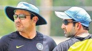 Virender Sehwag (left) along with Aakash Chopra and Rahul Sanghvi were part of DDCA’s cricket advisory committee with Gautam Gambhir as special invitee.(AFP) Virender Sehwag (left) along with Aakash Chopra and Rahul Sanghvi were part of DDCA’s cricket advisory committee with Gautam Gambhir as special invitee.(AFP)