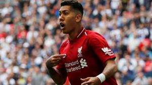 Liverpool's Roberto Firmino celebrates a goal which is later disallowed for offside against Tottenham Hotspur.(REUTERS) Liverpool's Roberto Firmino celebrates a goal which is later disallowed for offside against Tottenham Hotspur.(REUTERS)