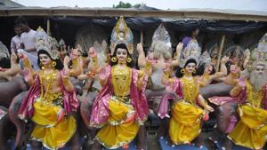 In Hindu mythology, Lord Vishwakarma is considered as a divine architect and the Jayanti is celebrated as Engineers' Day.(Sunil Ghosh / Hindustan Times) In Hindu mythology, Lord Vishwakarma is considered as a divine architect and the Jayanti is celebrated as Engineers' Day.(Sunil Ghosh / Hindustan Times)