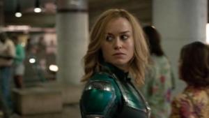 Captain Marvel trailer shows Brie Larson’s Carol Danvers literally falling onto a Blockbuster Video. Captain Marvel trailer shows Brie Larson’s Carol Danvers literally falling onto a Blockbuster Video.