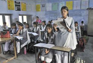 At some of the schools, principals merged the classes so that the remaining staff could teach the students.(Gurminder Singh/HT) At some of the schools, principals merged the classes so that the remaining staff could teach the students.(Gurminder Singh/HT)