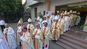 Fifty Bishops from across India attended a High Mass at St Patrick's Cathedral during their two visit in Pune, on Monday, September 17, 2018.(Pratham Gokhale/HT Photo)