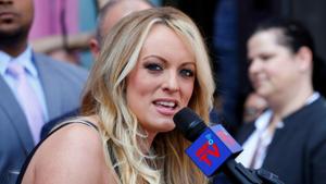 Stormy Daniels, the porn star currently in legal battles with US President Donald Trump, speaks during a ceremony in her honour in West Hollywood, California.(Reuters File Photo) Stormy Daniels, the porn star currently in legal battles with US President Donald Trump, speaks during a ceremony in her honour in West Hollywood, California.(Reuters File Photo)
