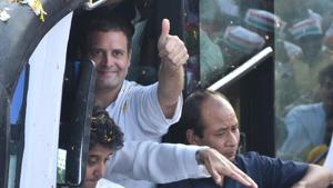 Congress president Rahul Gandhi in Bhopal on September 17, 2018.(Mujeeb Faruqui/HT Photo) Congress president Rahul Gandhi in Bhopal on September 17, 2018.(Mujeeb Faruqui/HT Photo)