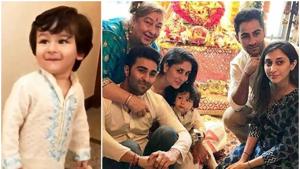 Taimur Ali Khan looks intently at his uncle, Armaan Jain.(Instagram) Taimur Ali Khan looks intently at his uncle, Armaan Jain.(Instagram)