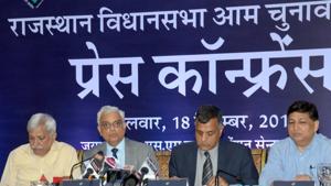 Chief Election Commissioner OP Rawat on Tuesday launched an app for reporting poll code violations. The app will be used during assembly polls in Rajasthan, MP, Chhattisgarh and Mizoram.(HT Photo) Chief Election Commissioner OP Rawat on Tuesday launched an app for reporting poll code violations. The app will be used during assembly polls in Rajasthan, MP, Chhattisgarh and Mizoram.(HT Photo)