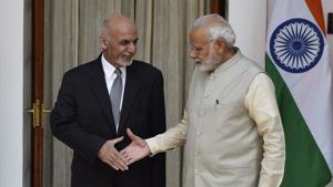 The project was discussed at a meeting between Afghan President Ashraf Ghani and PM Narendra Modi in New Delhi on Wednesday.(Vipin Kumar/HT Photo)