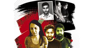(Clockwise from the top) Victim Dushyant Sharma; his wife Bittu Sharma with the couple’s one-and-a-half-year-old son (photo by Himanshu Vyas/HT); and the three accused in the murder case (left to right) – Priya Seth, Dikshant Kamra and Lakshya Wallia. (Clockwise from the top) Victim Dushyant Sharma; his wife Bittu Sharma with the couple’s one-and-a-half-year-old son (photo by Himanshu Vyas/HT); and the three accused in the murder case (left to right) – Priya Seth, Dikshant Kamra and Lakshya Wallia.