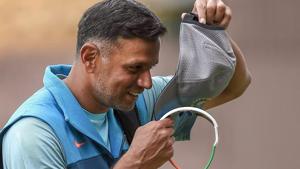 India A cricket coach Rahul Dravid returns to pavilion during a practice session ahead of the first test match against South Africa A.(PTI) India A cricket coach Rahul Dravid returns to pavilion during a practice session ahead of the first test match against South Africa A.(PTI)