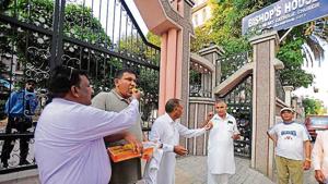 Members of Punjab Christian Movement distributing sweets to each others outside Sacred Heart Catholic Church in Jalandhar on Friday.(HT Photo) Members of Punjab Christian Movement distributing sweets to each others outside Sacred Heart Catholic Church in Jalandhar on Friday.(HT Photo)