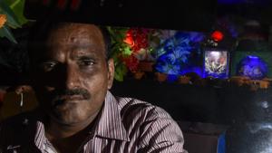 Satyavaan Geete has installed the Ganpati idol inside his auto. He does not take passengers during Ganeshotsav.(Kunal Patil/HT Photo) Satyavaan Geete has installed the Ganpati idol inside his auto. He does not take passengers during Ganeshotsav.(Kunal Patil/HT Photo)