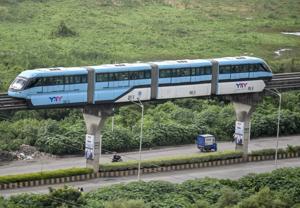 Scomi Engineering, the Monorail operator, is contracted to deliver five more four-coach trains. However, senior MMRDA officials said the contractor is unlikely to deliver the rakes before mid-2019.(Kunal Patil/HT Photo) Scomi Engineering, the Monorail operator, is contracted to deliver five more four-coach trains. However, senior MMRDA officials said the contractor is unlikely to deliver the rakes before mid-2019.(Kunal Patil/HT Photo)