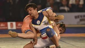 Ritu Phogat had won a silver at the U-23 World Championship in 2017 in Bydgoscz, Poland(HT Photo) Ritu Phogat had won a silver at the U-23 World Championship in 2017 in Bydgoscz, Poland(HT Photo)