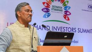 Uttarakhand Chief Minister Trivendra Singh Rawat speaks during a roadshow for Uttarakhand Investor's Summit to be held in Dehradun, in Mumbai on Aug 29, 2018.(PTI File Photo) Uttarakhand Chief Minister Trivendra Singh Rawat speaks during a roadshow for Uttarakhand Investor's Summit to be held in Dehradun, in Mumbai on Aug 29, 2018.(PTI File Photo)