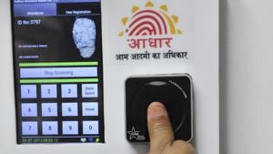 The UIDAI collects demographic and biometric data of an individual during enrolment.(Vipin Kumar/HT Photo)