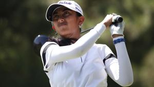 Aditi Ashok hits her tee shot on the 8th hole during the second round of the KPMG Women's PGA Championship golf tournament at Kemper Lakes Golf Club.(USA TODAY Sports) Aditi Ashok hits her tee shot on the 8th hole during the second round of the KPMG Women's PGA Championship golf tournament at Kemper Lakes Golf Club.(USA TODAY Sports)