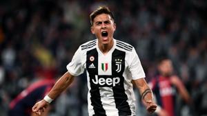 Juventus' Argentinian forward Paulo Dybala celebrates after scoring a goal during the Italian Serie A football match between Juventus and Bologna(AFP) Juventus' Argentinian forward Paulo Dybala celebrates after scoring a goal during the Italian Serie A football match between Juventus and Bologna(AFP)