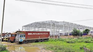 A view of the under construction factory at Bilaspur Tauru Road in Gurugram, India.(HT Representative Photo) A view of the under construction factory at Bilaspur Tauru Road in Gurugram, India.(HT Representative Photo)