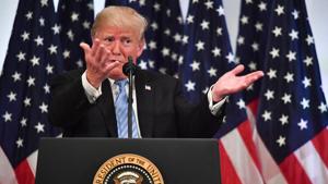 US President Donald Trump speaks during a press conference on September 26, 2018, on the sidelines of the United Nations General Assembly (UNGA) in New York.(AFP) US President Donald Trump speaks during a press conference on September 26, 2018, on the sidelines of the United Nations General Assembly (UNGA) in New York.(AFP)