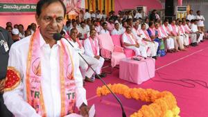 At an exhibition of the sarees that IT minister and the chief minister’s son KT Rama Rao had inaugurated just hours before news of the model code of conduct came in, Rao had spoken in some detail about the preparations to distribute the sarees on October 12.(PTI File Photo) At an exhibition of the sarees that IT minister and the chief minister’s son KT Rama Rao had inaugurated just hours before news of the model code of conduct came in, Rao had spoken in some detail about the preparations to distribute the sarees on October 12.(PTI File Photo)