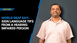 <p>On the occasion of World Deaf Day, Delhi based Hitesh Mathur who is deaf and works as a graphic designer shows us some signs so that it becomes easier for us to be able to communicate with individuals who are hearing impaired. World Deaf Day is celebrated every year on the last Sunday of September in order to draw attention of people towards all that the deaf community have accomplished in their lives, and also all the obstacles that they face. It is also to remind people everywhere that their requests be heard. It is on this day that awareness needs to be spread so that deaf people get access to all the proper facilities and are able to carry out their day to day tasks without any problems. </p>