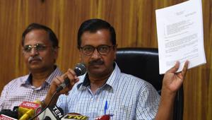 Delhi Chief Minister Arvind Kejriwal addresses a press conference at his residence on the Modi government’s proposed amendment to the Electricity Act 2003 in New Delhi, India, on Saturday, September 29, 2018.(Mohd Zakir/HT Photo) Delhi Chief Minister Arvind Kejriwal addresses a press conference at his residence on the Modi government’s proposed amendment to the Electricity Act 2003 in New Delhi, India, on Saturday, September 29, 2018.(Mohd Zakir/HT Photo)