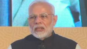 PM Modi addressed the Mahatma Gandhi International Sanitation Convention on October 2, 2018.(ANI / Twitter) PM Modi addressed the Mahatma Gandhi International Sanitation Convention on October 2, 2018.(ANI / Twitter)