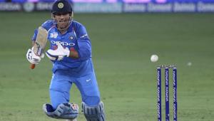 MS Dhoni struggled to get going in the Asia Cup(AP)
