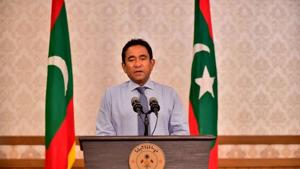 The outgoing strongman president of the Maldives, Abdulla Yameen, faced allegations Tuesday that he received nearly $1.5 million in illicit payments just before his surprise election defeat last month.(REUTERS) The outgoing strongman president of the Maldives, Abdulla Yameen, faced allegations Tuesday that he received nearly $1.5 million in illicit payments just before his surprise election defeat last month.(REUTERS)